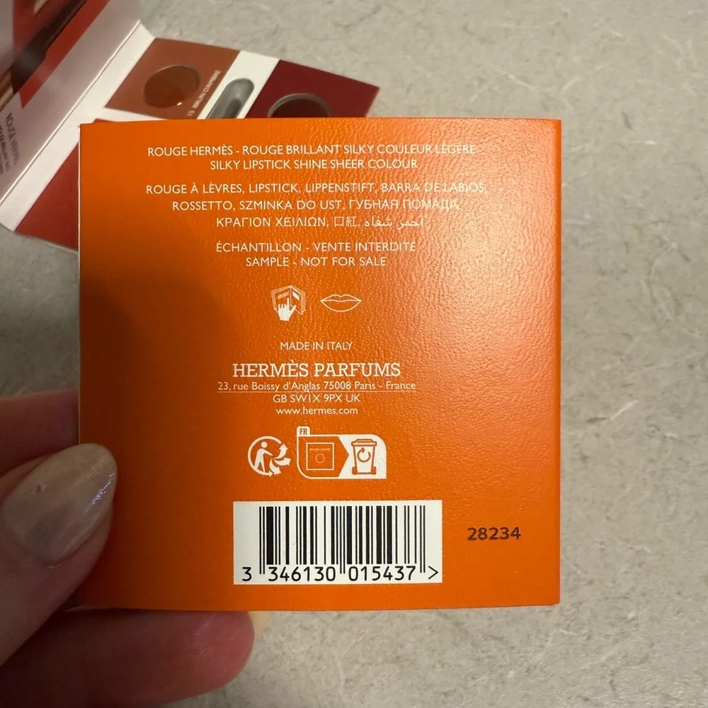 BNW Hermes Rouge Brilliant Silky Lipstick Shine 4-Shade Sample Card, set of 2